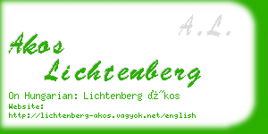 akos lichtenberg business card